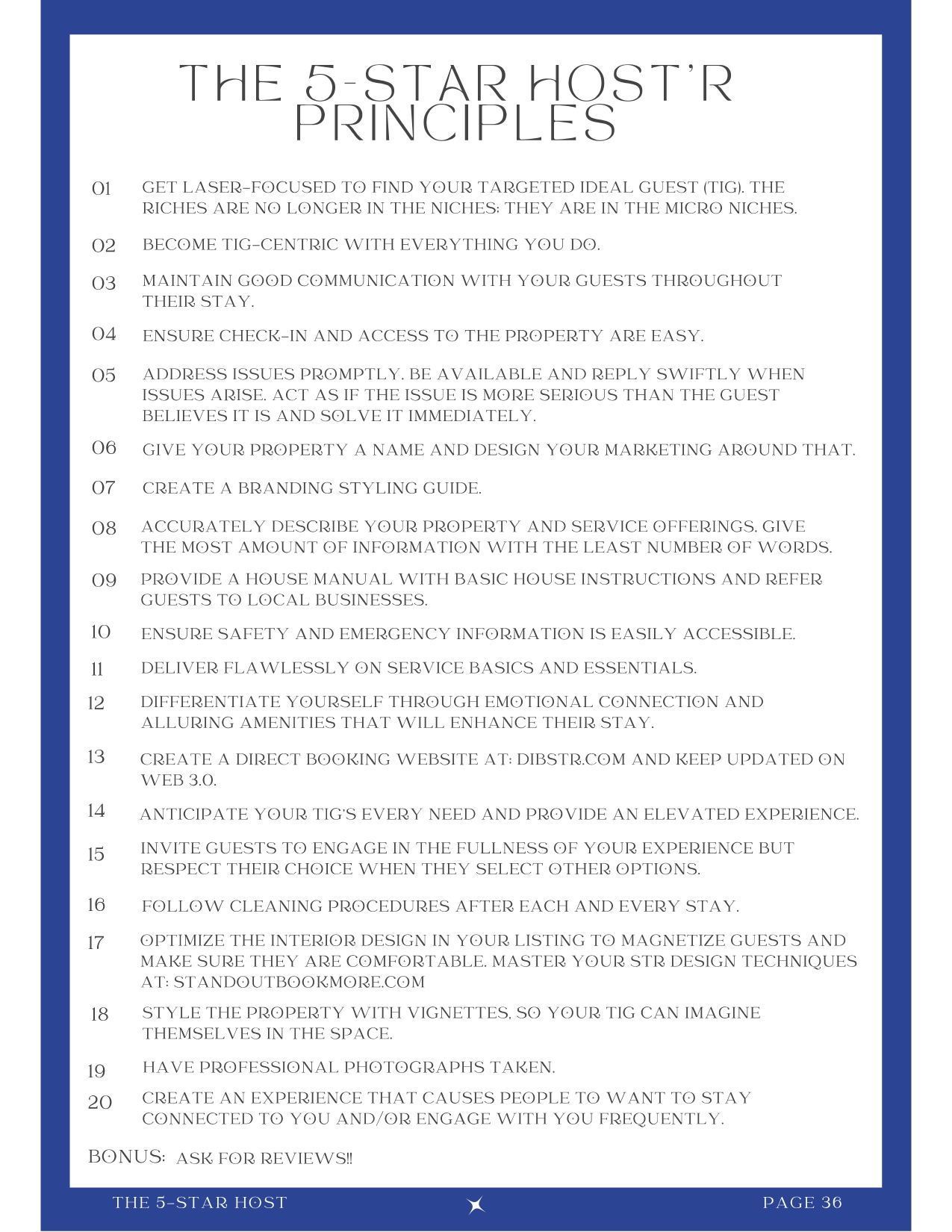 The 5-Star Host'r Principles